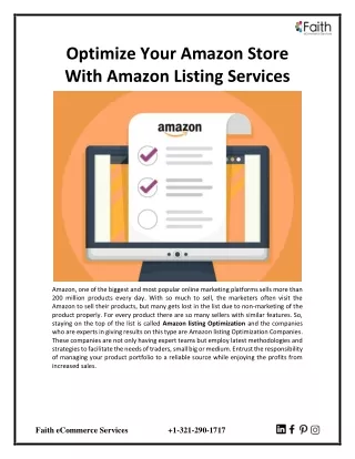 Optimize Your Amazon Store With Amazon Listing Services