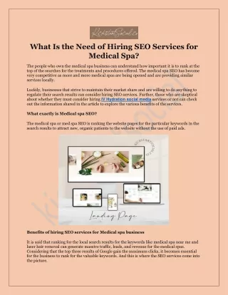 Medspa SEO Services By Kick Start Social