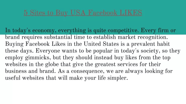 5 sites to buy usa facebook likes