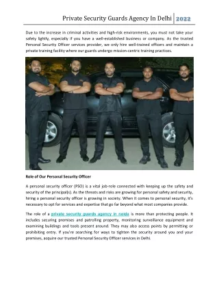 private security guards agency in delhi 2022