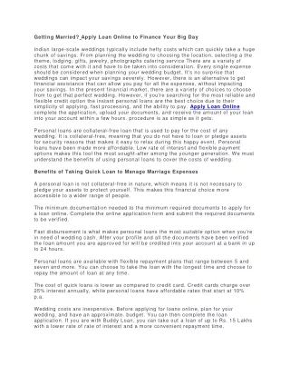 getting married apply loan online to finance your