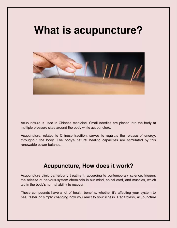 what is acupuncture