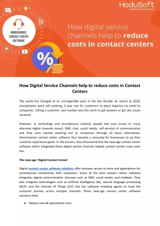 how digital service channels help to reduce costs