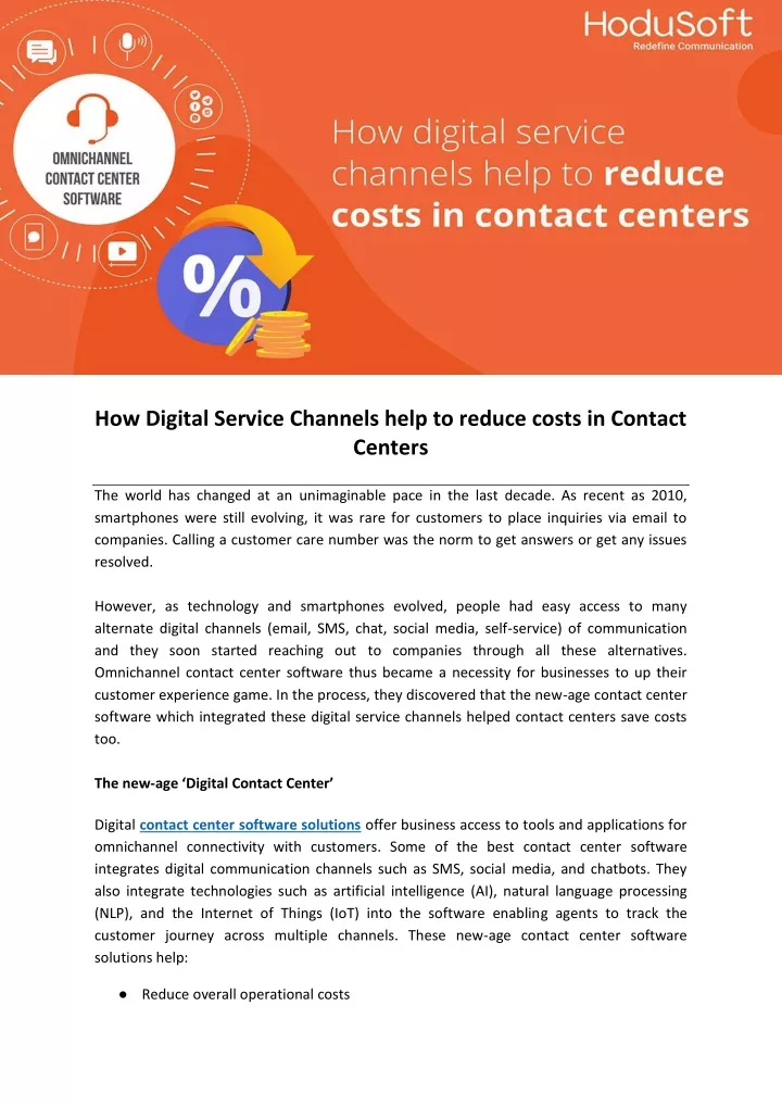 how digital service channels help to reduce costs