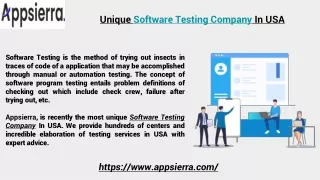 unique software testing company in usa