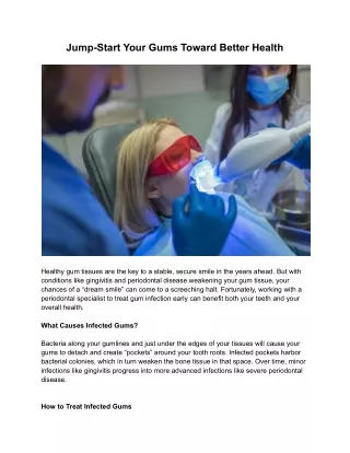 Jump-Start Your Gums Toward Better Health