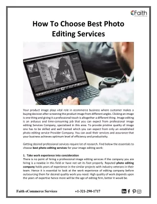 How To Choose Best Photo Editing Services