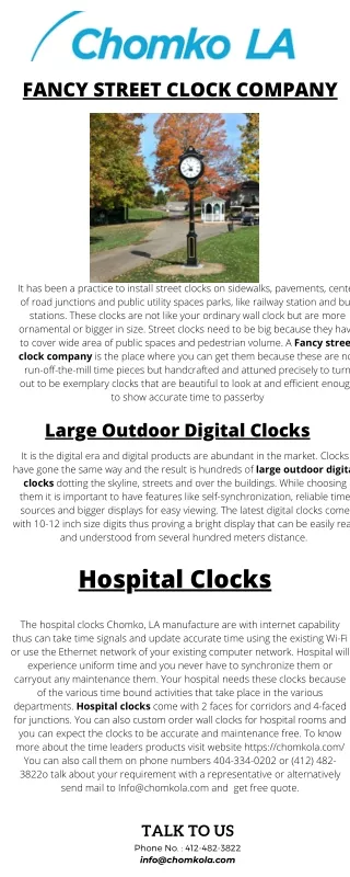 Fancy Street and Outdoor Clock Company