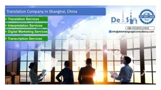 Translation Company in Shanghai China