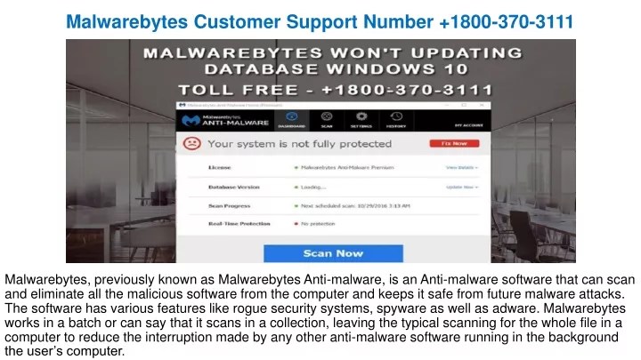 malwarebytes customer support number 1800 370 3111