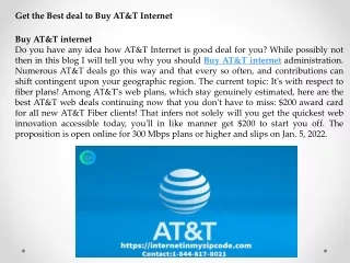 Get the Best deal to Buy AT&T Internet