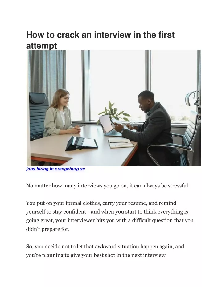 how to crack an interview in the first attempt