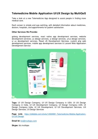Telemedicine Mobile Application UI UX Design by MultiQoS