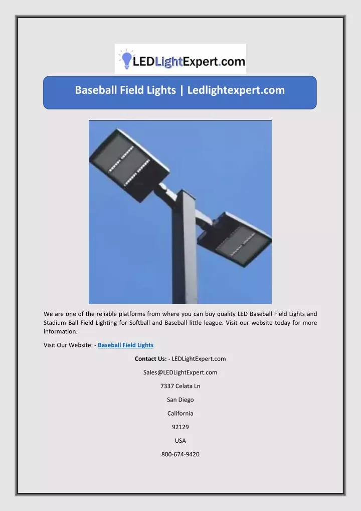 baseball field lights ledlightexpert com