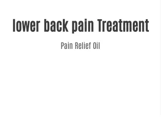 lower back pain Treatment