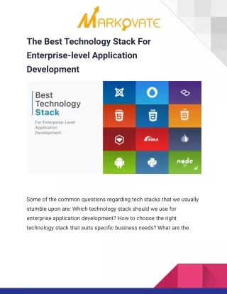 The Best Technology Stack For Enterprise-level Application Development