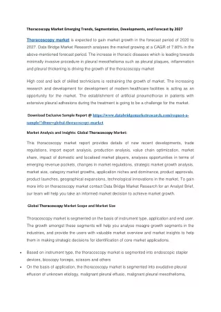 thoracoscopy market emerging trends segmentation
