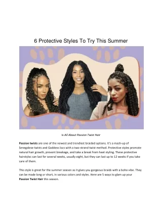 6 Protective Styles To Try This Summer