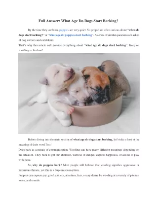 Full Answer_What Age Do Dogs Start Barking