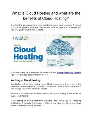 NetsTek - What is Cloud Hosting and what are the benefits of Cloud Hosting-converted