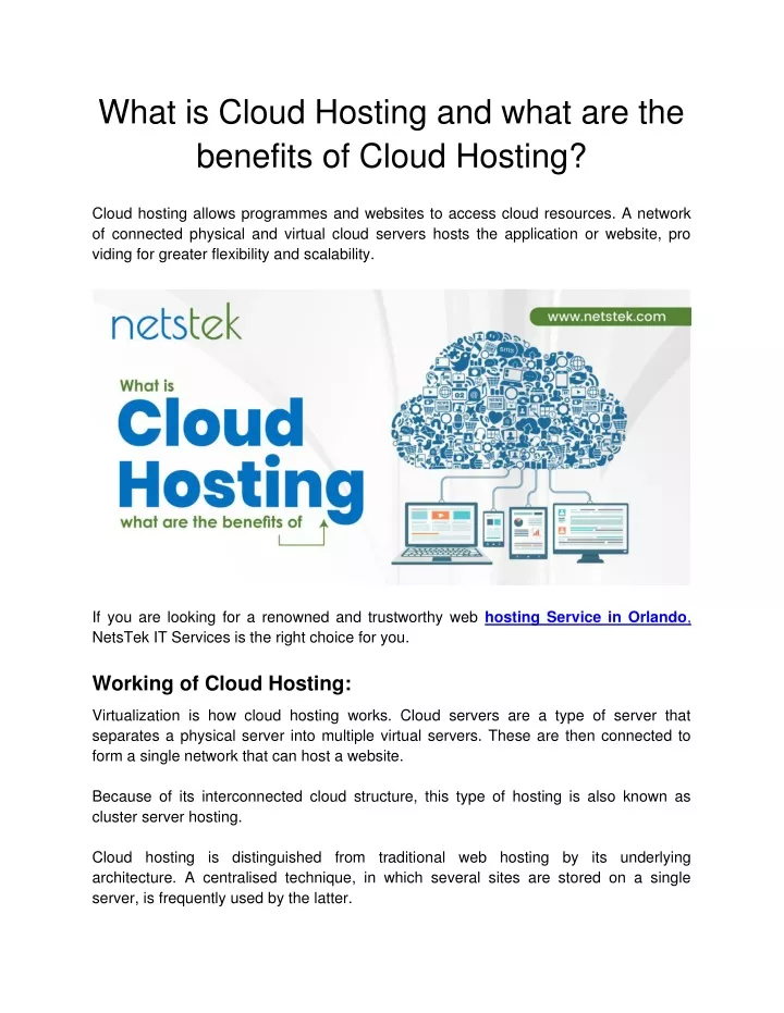 what is cloud hosting and what are the benefits