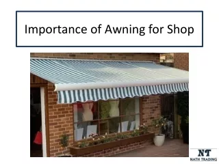 Importance of Awning for Shop