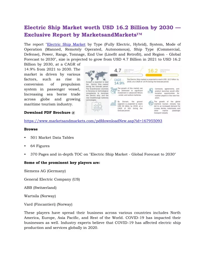 electric ship market worth usd 16 2 billion