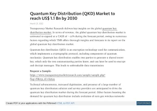 quantum key distribution qkd market to reach