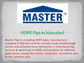 HDPE Pipe in Islamabad