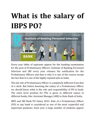 What is the salary of IBPS PO