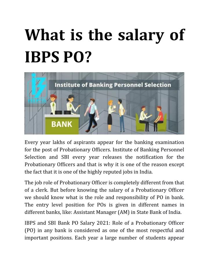 what is the salary of ibps po