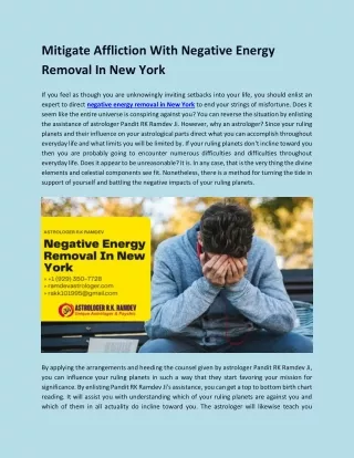 Mitigate Affliction With Negative Energy Removal In New York