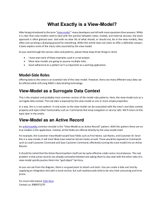 what exactly is a view model