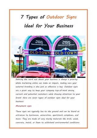 7 Types of Outdoor Signs Ideal for Your Business