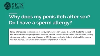 Why does my penis itch after sex