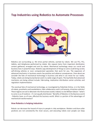 top industries using robotics to automate