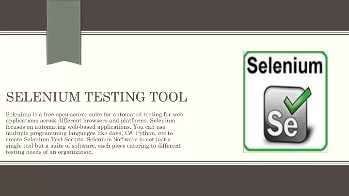 selenium testing tool