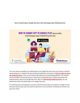 How to Submit App to Google Play Store with Submitappz App Publishing Service