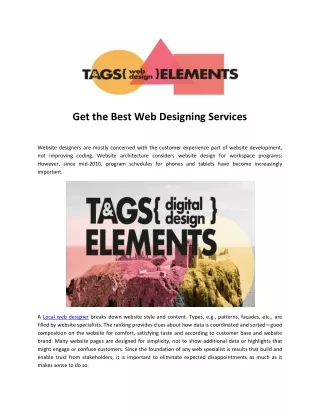 Get the Best Web Designing Services