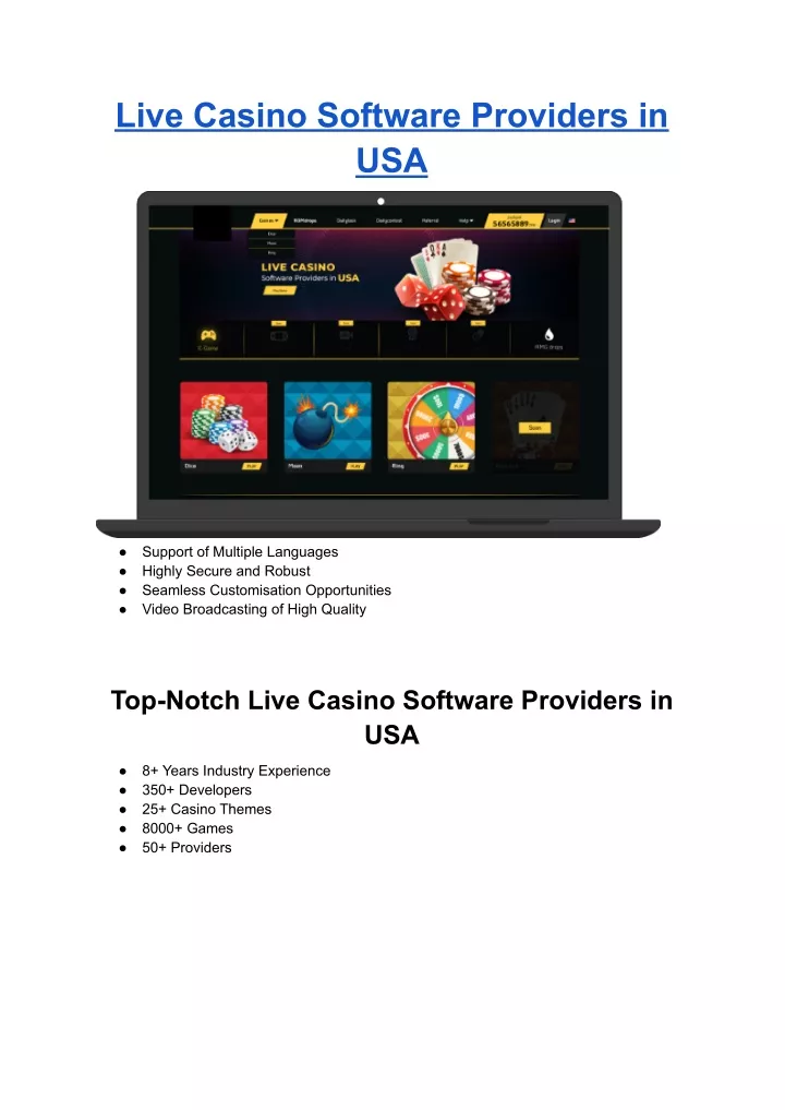 live casino software providers in usa