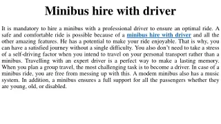 Minibus hire with driver