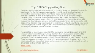Top 5 SEO Copywriting Tips