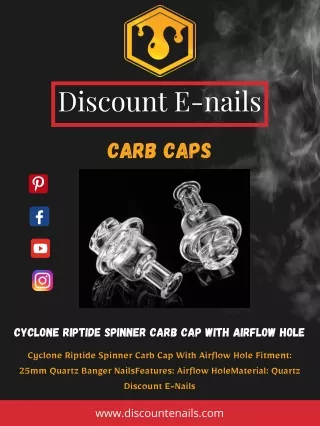Cyclone Riptide Spinner Carb Cap With Airflow Hole