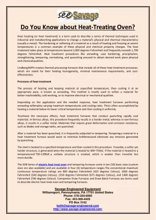 do you know about heat treating oven
