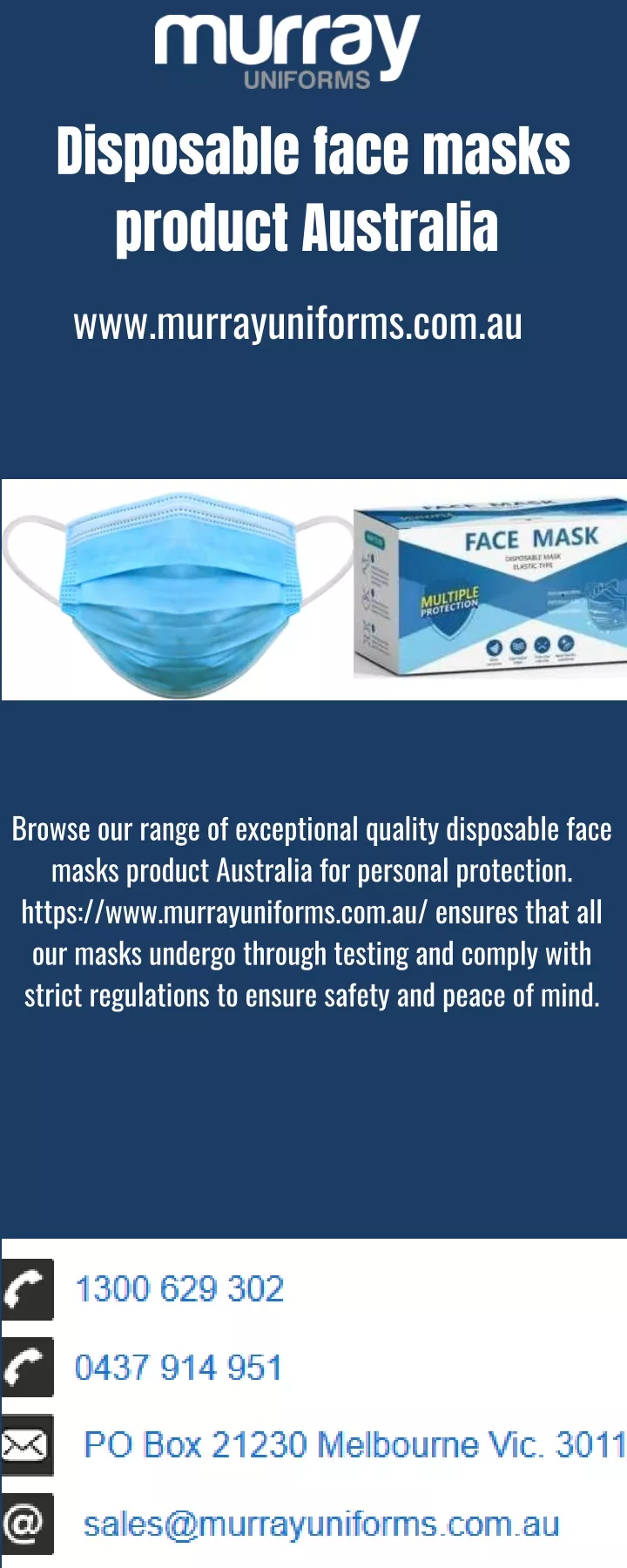 disposable face masks product australia