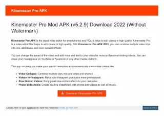 Kinemaster Pro Mod APK (v5.2.9) Download 2022 (Without Watermark)