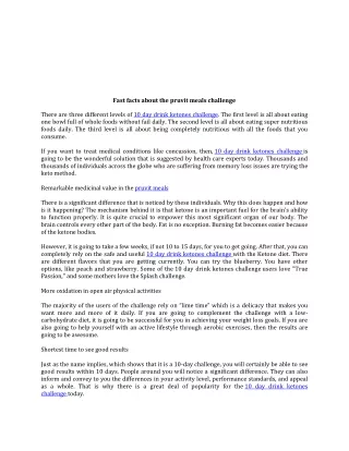 fast facts about the pruvit meals challenge