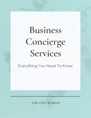 What Do Business Concierge Services Offer Companies?