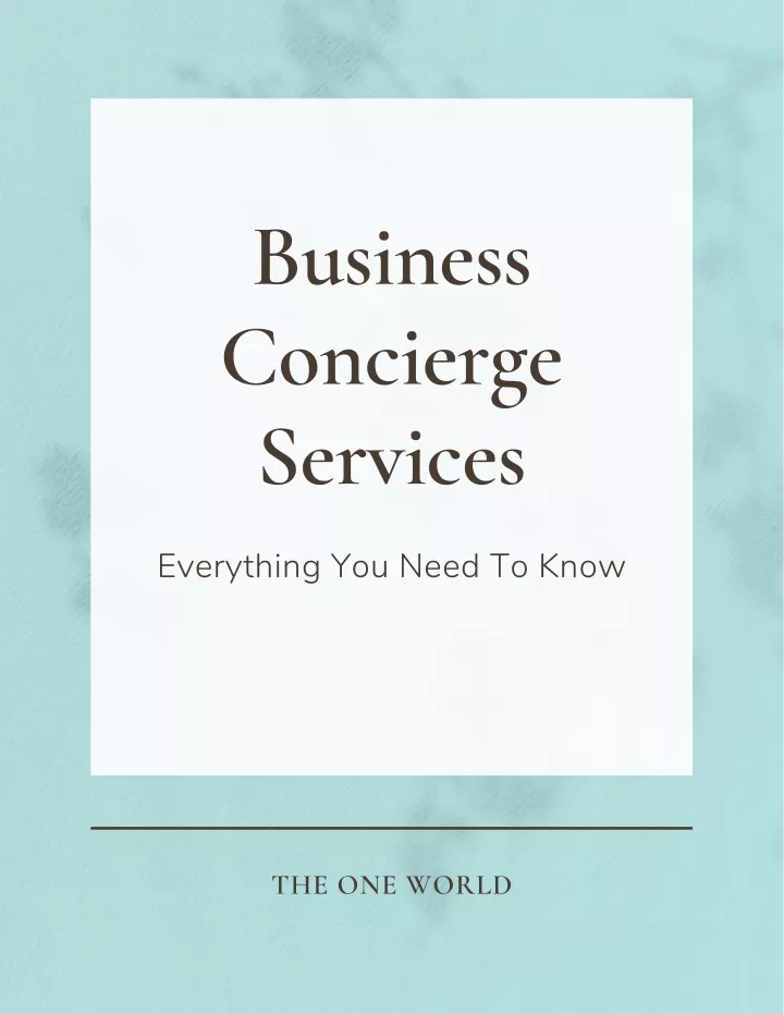 business concierge services