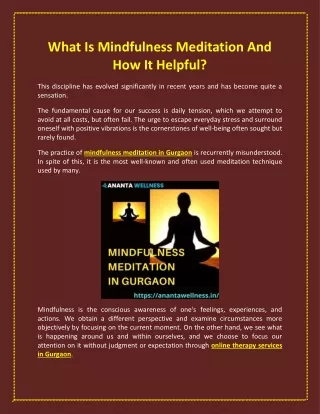 What Is Mindfulness Meditation And How It Helpful-converted